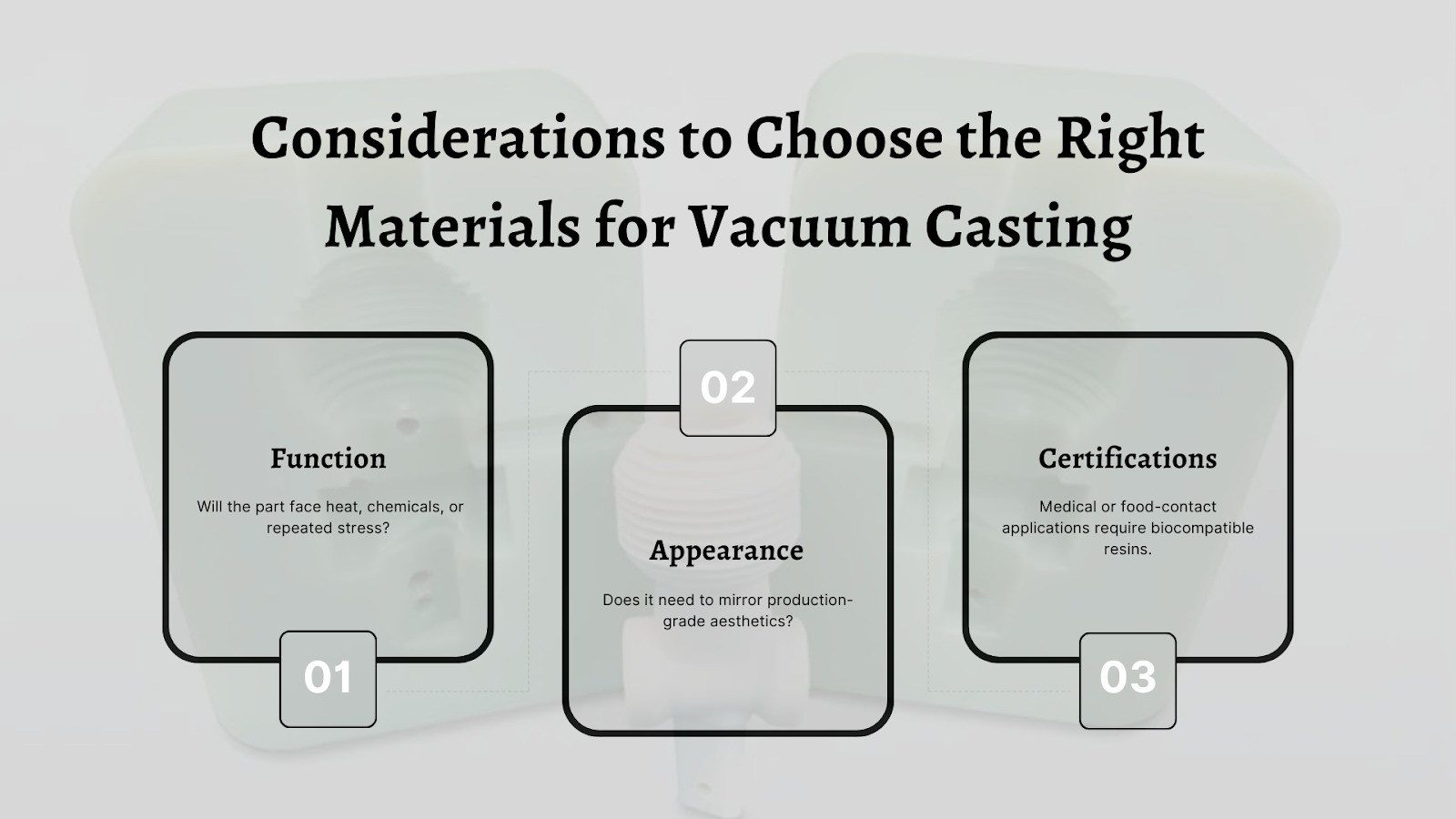 considerations to choose right material for vacuum casting